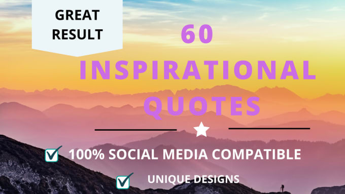 Gig Preview - Design images with motivational quotes for your social media