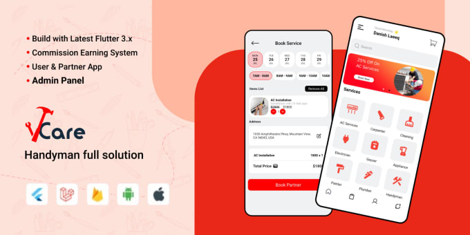 Bestseller - build on demand home services booking app with admin panel