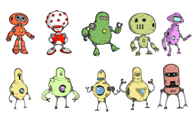 Gig Preview - Send you 50 original robot clip art images