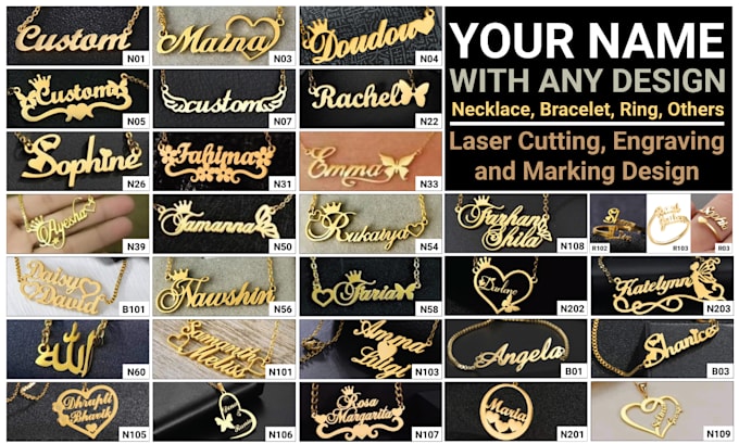 Bestseller - design name necklace file for laser cutting monthly basis