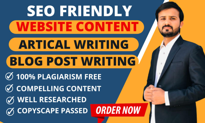 Gig Preview - Do website content writing, blog post writing, artical writing, copy writing