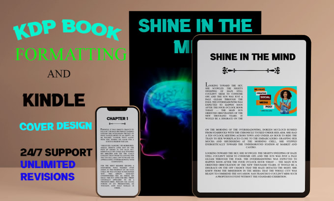 Gig Preview - Do book formatting for KDP ebook and print book,cover design