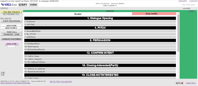 Gig Preview - Setup soundboard for vicidial