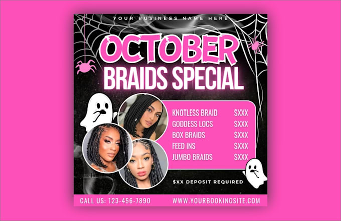 Gig Preview - Design beauty salon, halloween, black friday event flyer