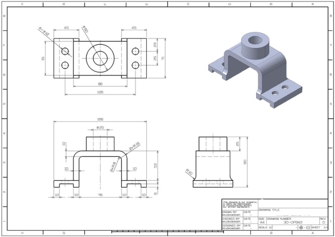 Gig Preview - Create 2d technical drawings of products or mechanical parts