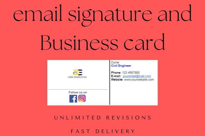 Gig Preview - Make a professional clickable email signature business card design