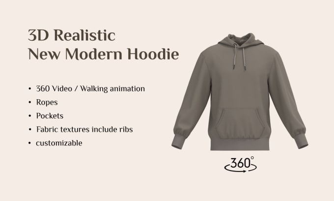 Gig Preview - Do 3d realistic hoodie rotation for clothing