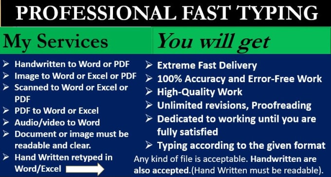 Bestseller - do retyped document, convert PDF to word,excel, retyped scanned documents images