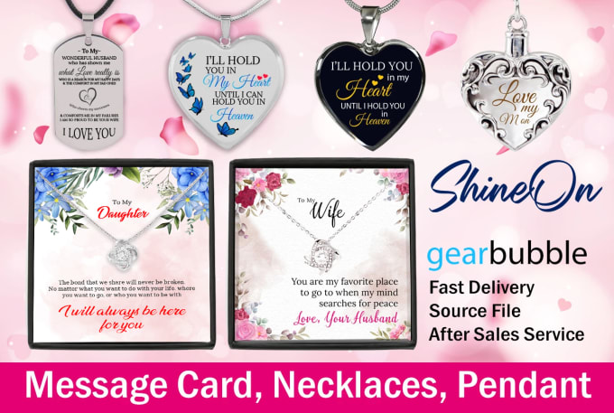 Bestseller - do design an awesome shineon message card and necklace in 24 hours