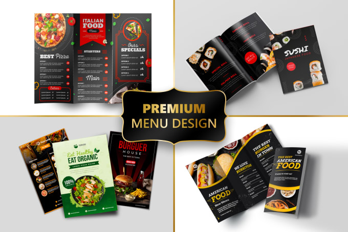 Gig Preview - Do restaurant menu, food menu, digital menu, trifold menu