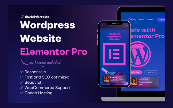 Gig Preview - Install, design, develop wordpress website with elementor pro license included