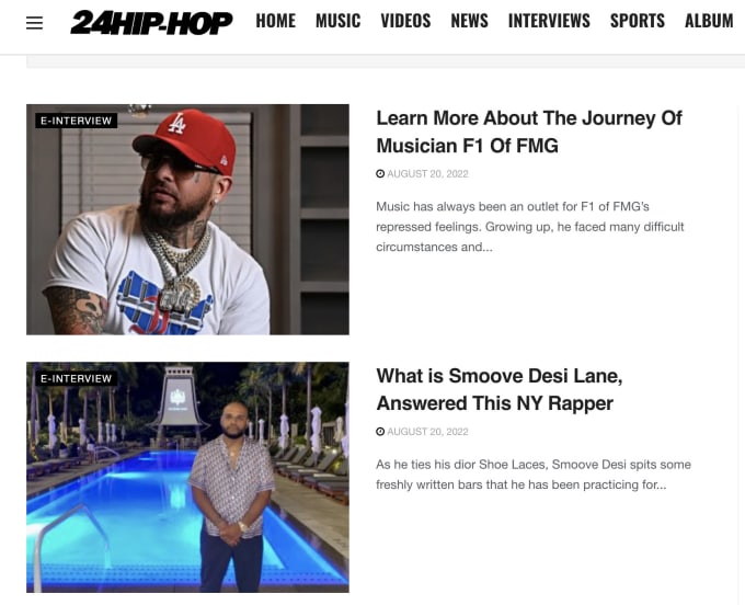 Gig Preview - Publish your article on 24hiphop