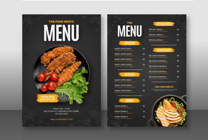 Gig Preview - Do creative menu design, food menu, restaurant menu, food flyer