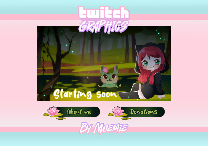 Gig Preview - Do a cute animated overlay for your vtuber stream on twitch