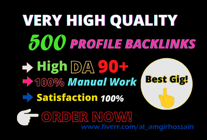 Gig Preview - Do high quality off page SEO profile backlinks service