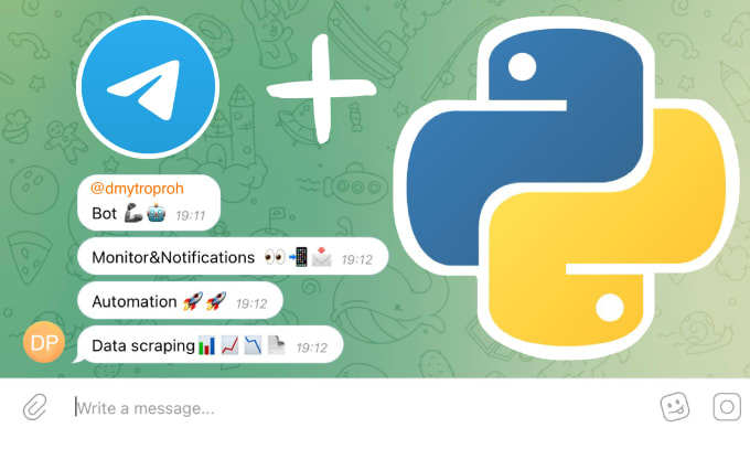 Gig Preview - Create a telegram bot or script via python 3