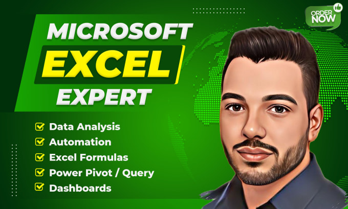 Gig Preview - Be your microsoft excel expert and support you with your file