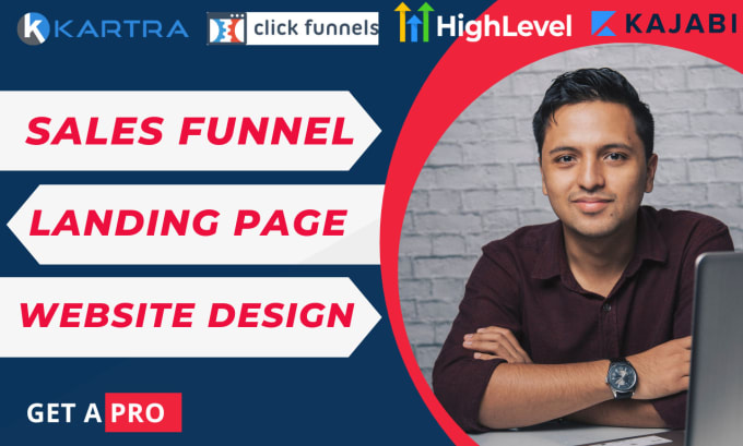 Gig Preview - Do kajabi landing page, online course website, kartra, gohighlevel sales funnel