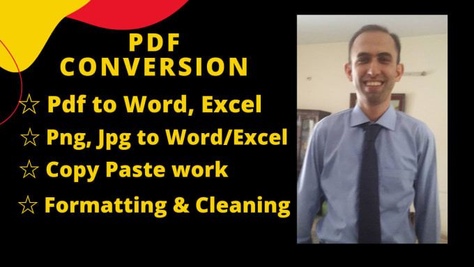 Gig Preview - Convert pdf to excel, word, CSV or any copy paste work