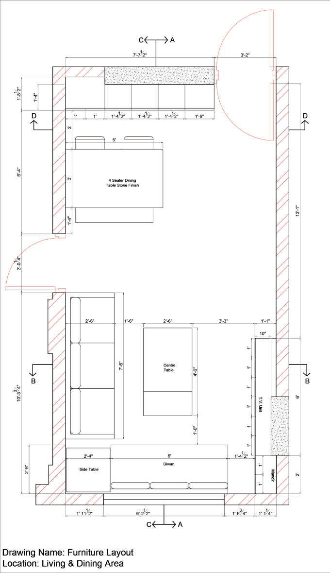 Gig Preview - Convert sketch to cad, interior designing of any interior space