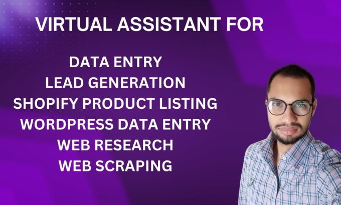 Gig Preview - Be personal virtual assistant for excel data entry, copy paste, typing, scraping