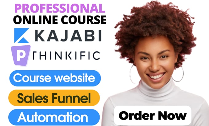 Gig Preview - Do online course sales funnel, course website on thinkific, kajabi, and podia