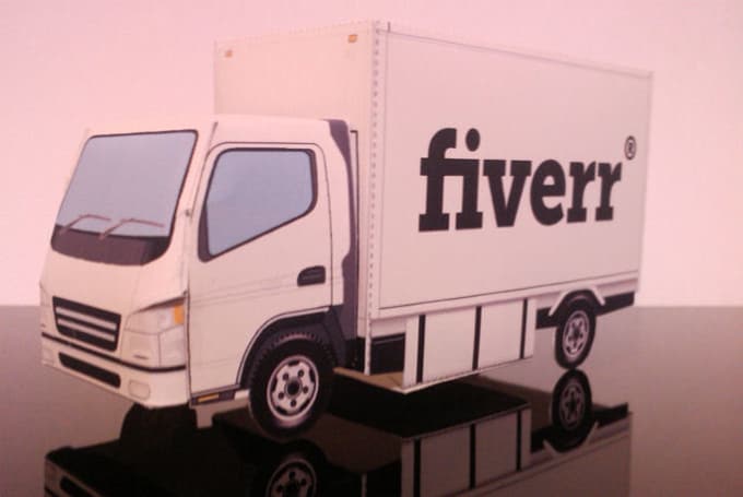 Gig Preview - Make a papercraft box truck with your logo on it