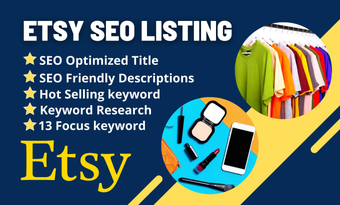 Gig Preview - Do etsy product listing, etsy product description, etsy SEO title tags for sales