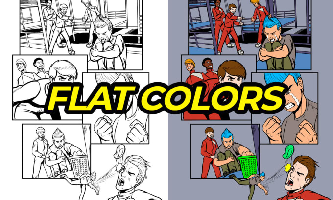 Gig Preview - Make you color flats comic flatter