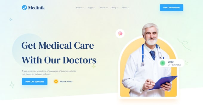 Gig Preview - Create healthcare, medical, hospital or doctor website