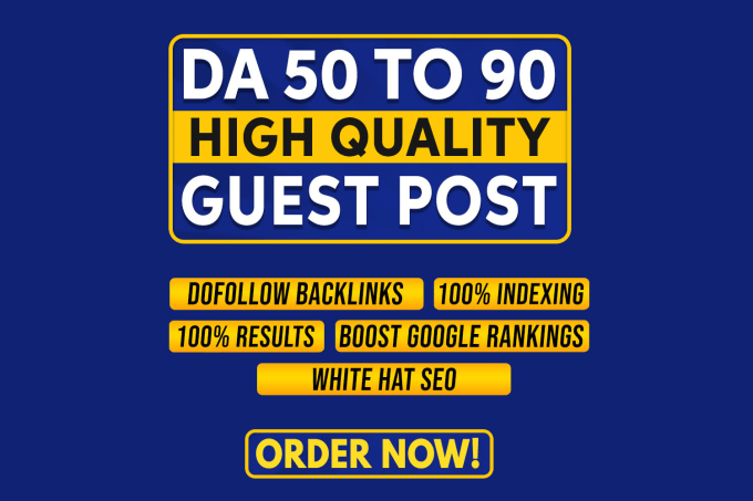 Gig Preview - Seo guest post dofollow backlinks on high traffic sites