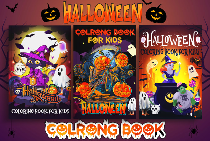 Gig Preview - Create halloween coloring book cover design for amazon kdp