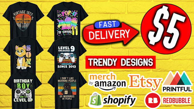 Bestseller - do custom graphic t shirt design within 24 hours