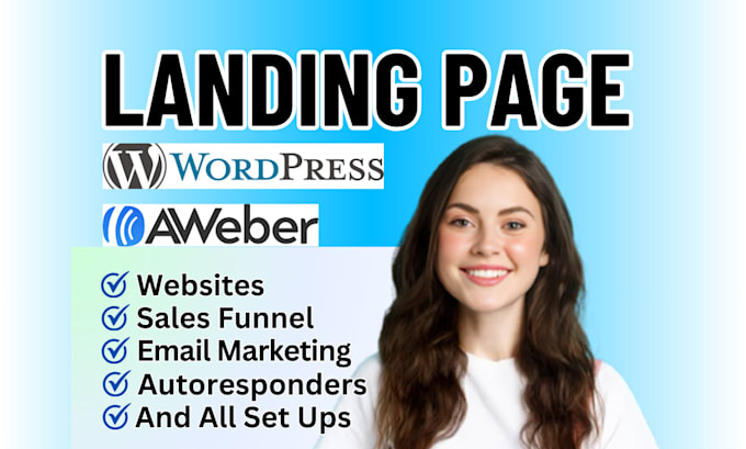 Gig Preview - Create aweber landing page, wordpress landing page wordpress elementor