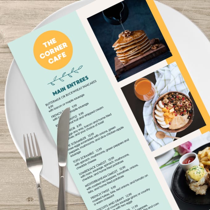 Gig Preview - Design best restaurant menu