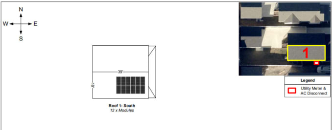 Gig Preview - Do pv layout showing the module on roof