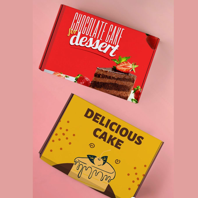 Gig Preview - Make cake food packaging, box packaging, 3 d mockup