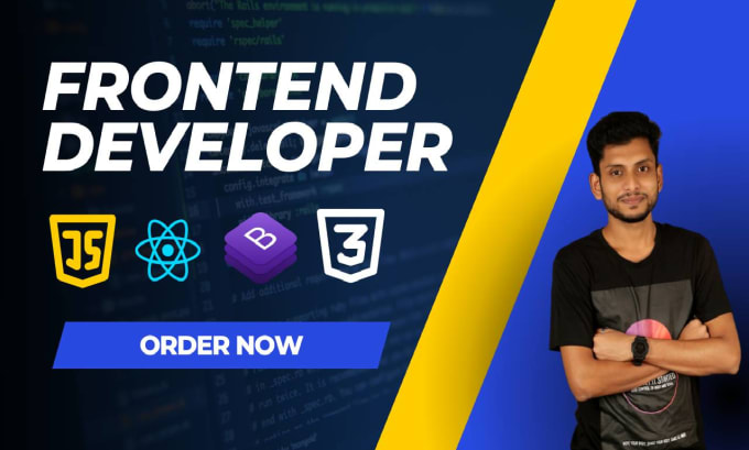 Gig Preview - Be your front end web developer with html, css, javascript and react js