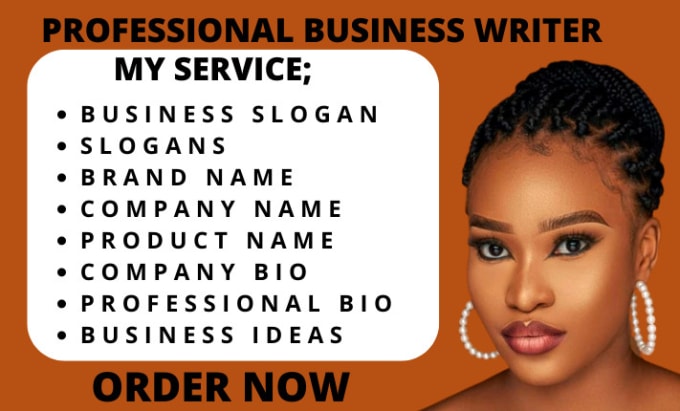 Gig Preview - Create  amazing business slogan, business name, product name and ideas