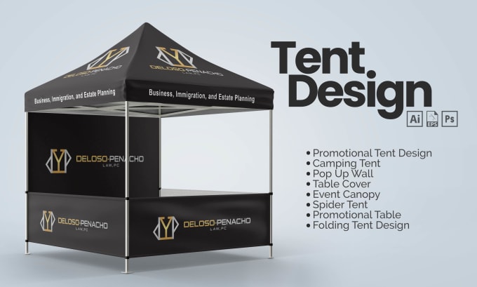 Gig Preview - Design tent, table cover, flag and canopy tent