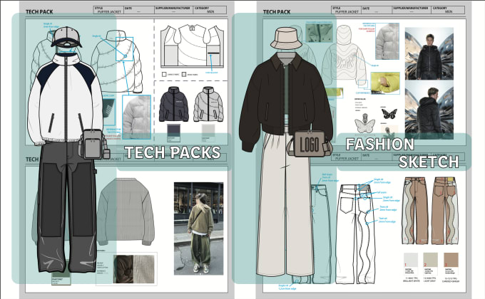 Gig Preview - Make fashion technical drawings and professional tech packs