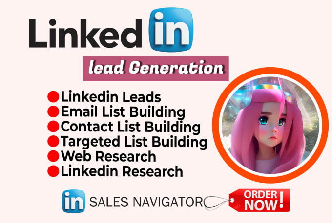 Gig Preview - Do targeted b2b lead generation, linkedin leads and prospect email list building