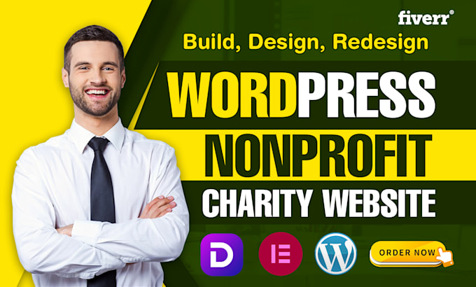 Gig Preview - Build wordpress charity, nonprofit, ngo, and donation websites design, redesign