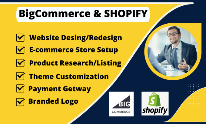 Gig Preview - Design or create bigcommerce online store shopify ecommerce website online shop