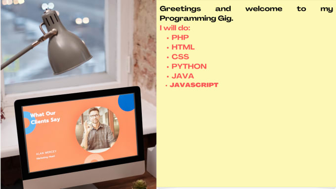 Gig Preview - Create a basic profile page in python, PHP, HTML, and CSS