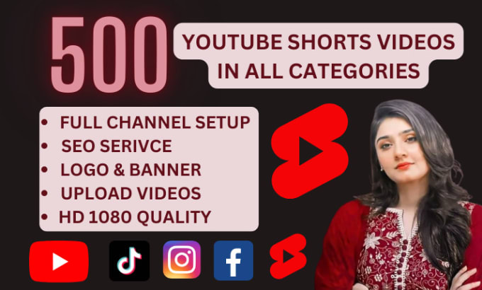 Gig Preview - Make 500 bulk youtube shorts videos HD for your channel and SEO