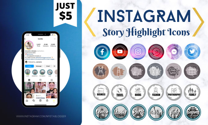 Bestseller - design custom instagram icons,insta icons,highlight icons