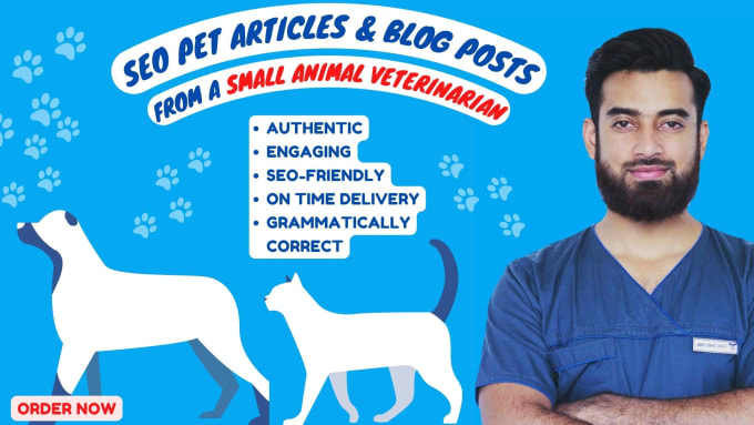 Gig Preview - Write pet articles and blog posts as a small animal veterinarian