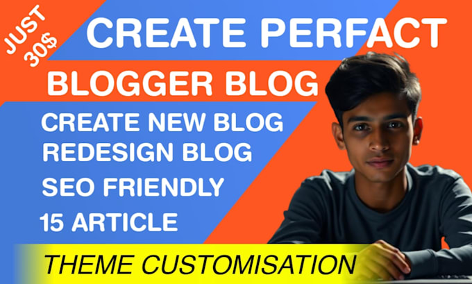 Gig Preview - Create blogger site design blog website modern website