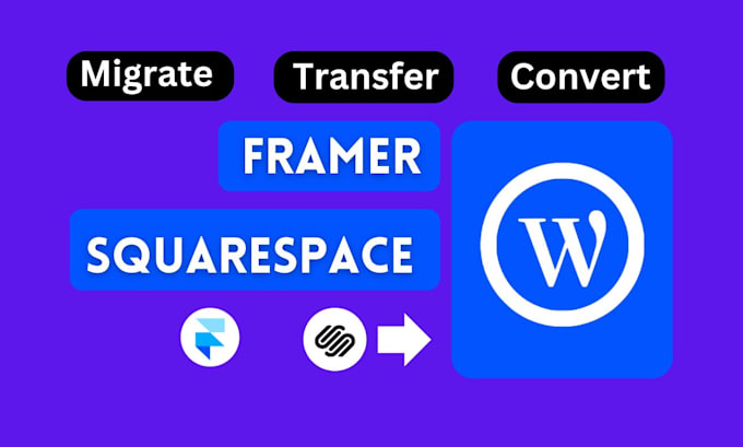 Gig Preview - Convert, transfer or migrate squarespace, framer to wordpress website